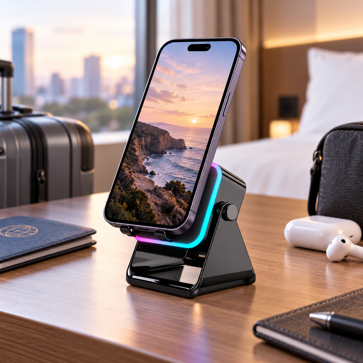 🎵5-in-1 Wireless Induction Bluetooth Speaker with Adjustable Phone Stand