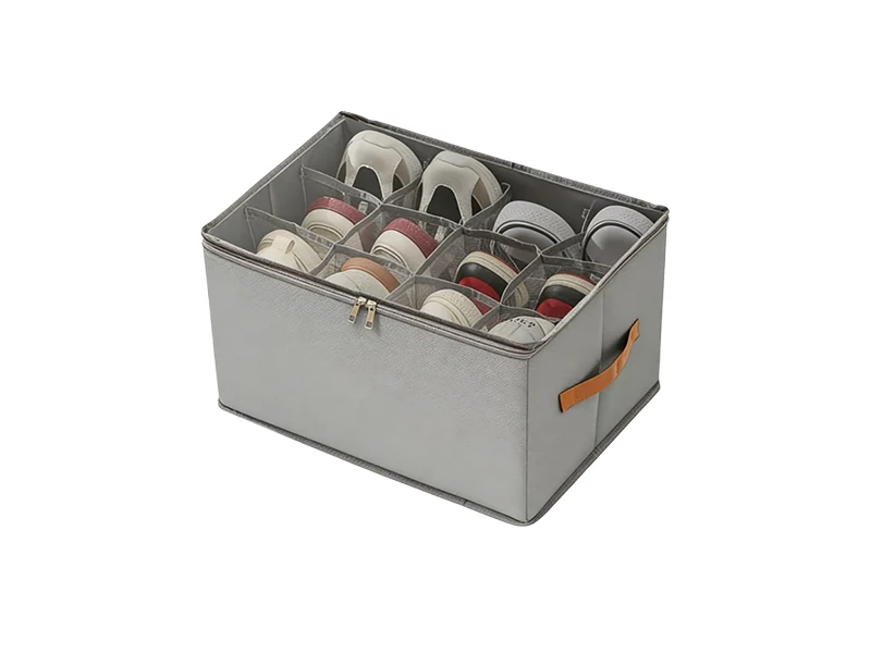 👟 Fabric Shoe Organizer Storage Box – Foldable, Large Capacity, Dustproof & Breathable for Closet & Bedroom 🧺✨