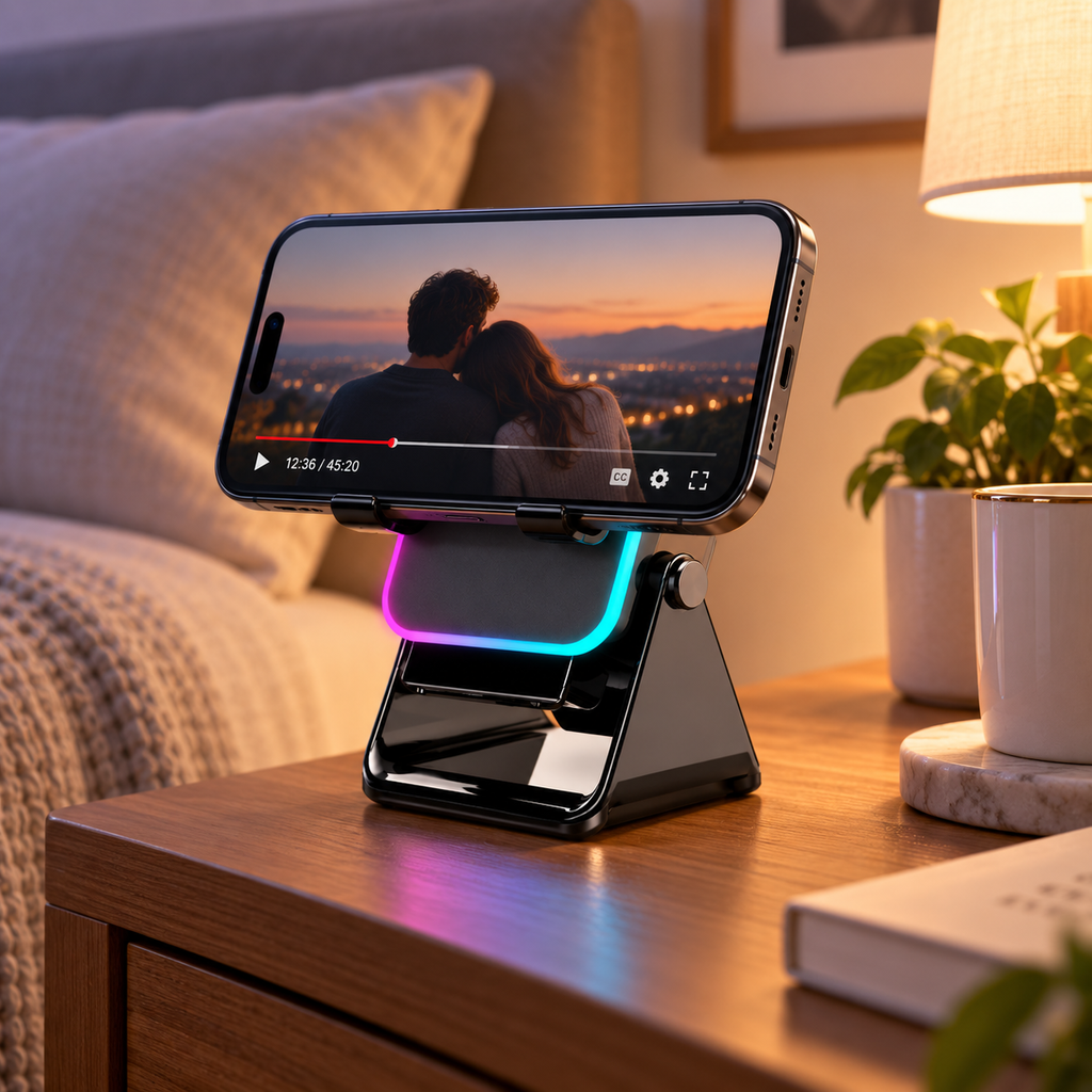 🎵5-in-1 Wireless Induction Bluetooth Speaker with Adjustable Phone Stand
