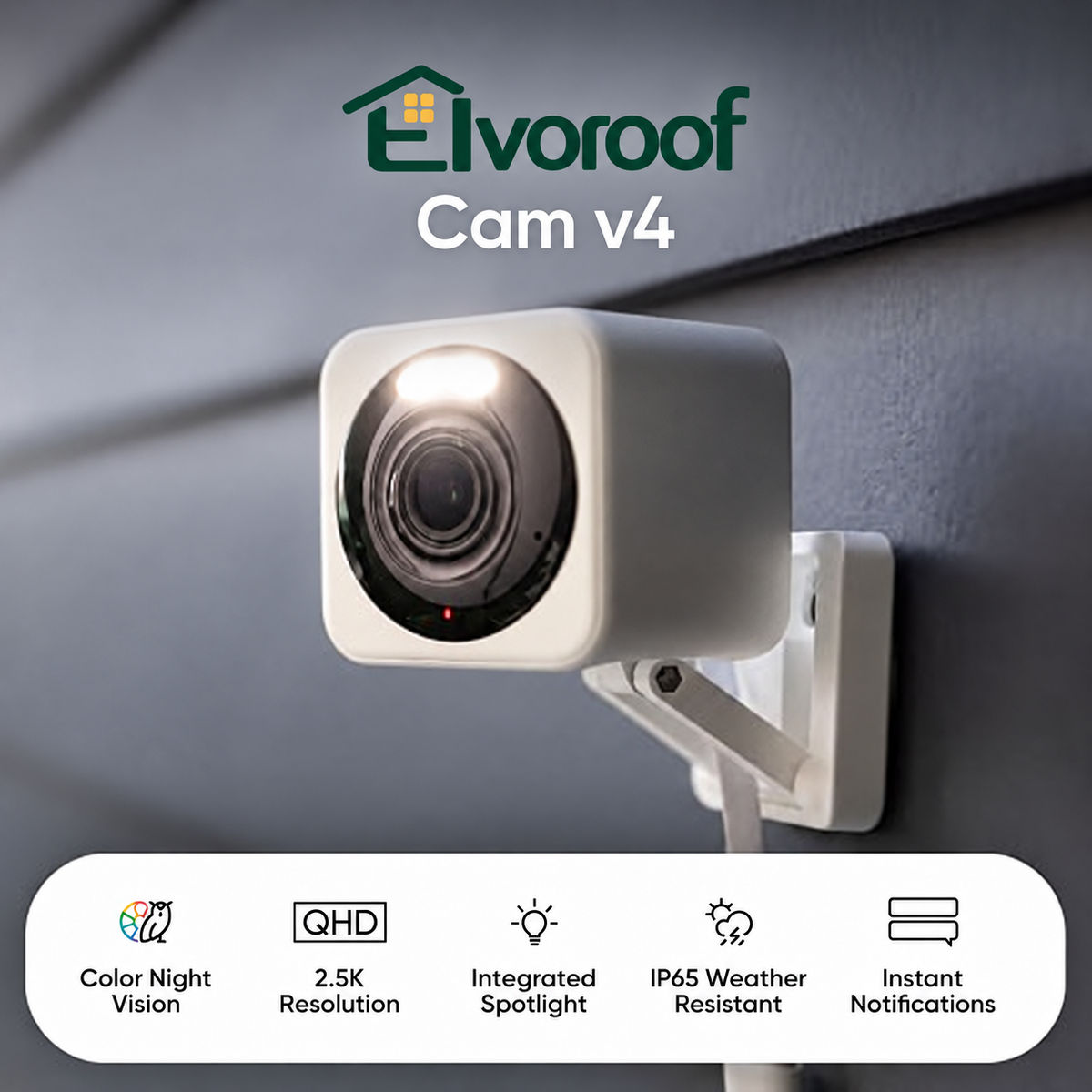 2.5K AI Security Camera, Indoor/Outdoor Cameras for Home Security, Baby Monitor & Pet Camera, Vibrant Color Night Vision, No Subscription Required